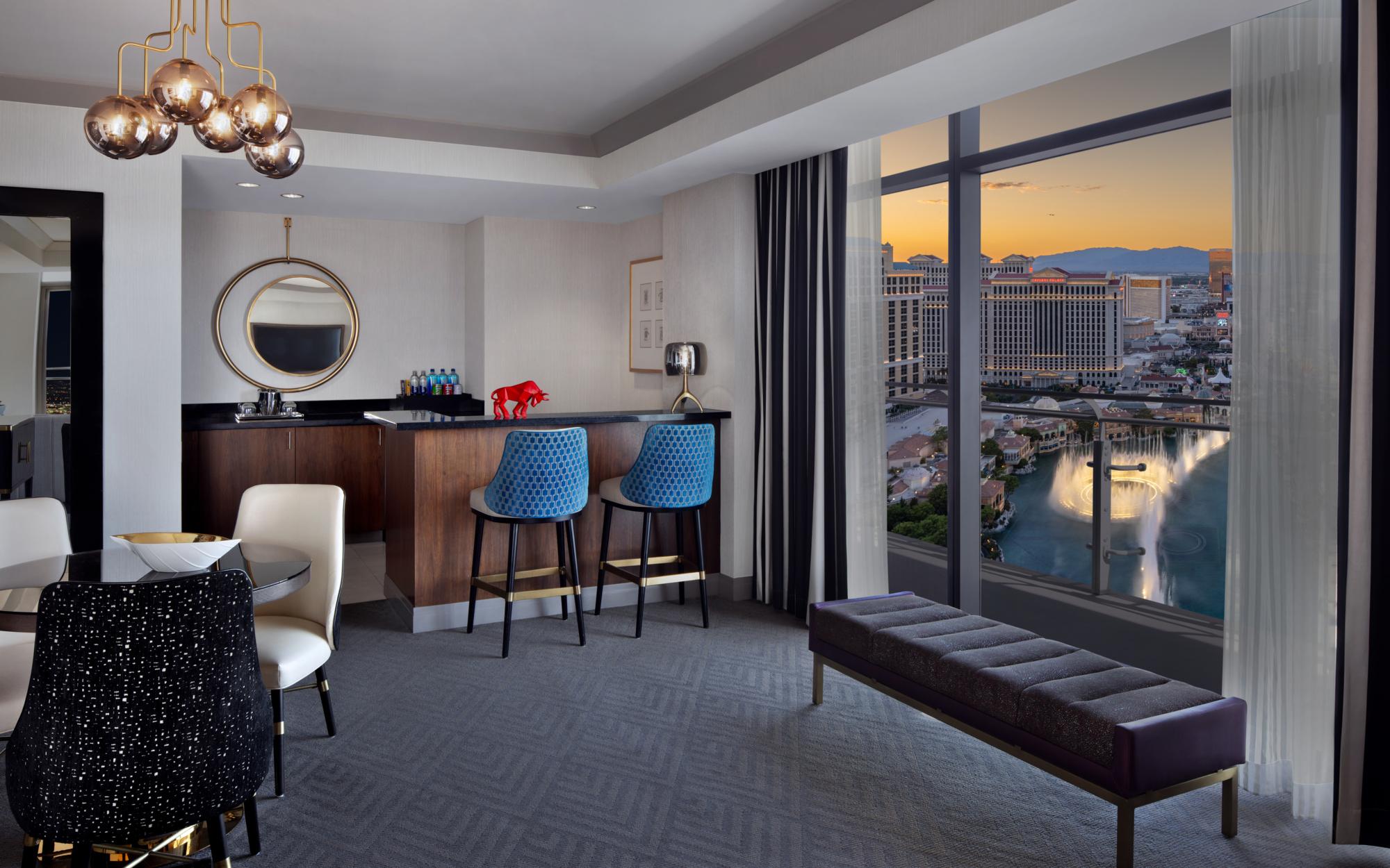 Wraparound Terrace Suite Fountain View at The Cosmopolitan of Las Vegas